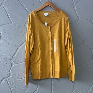 Old Navy Mustard Yellow Cardigan Sweater XL NWT